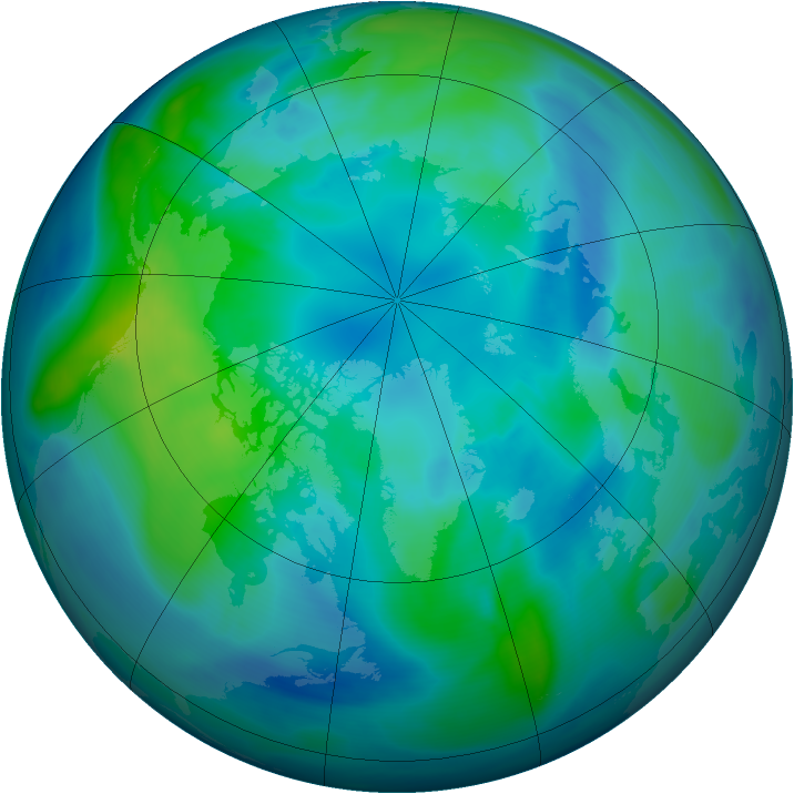 Arctic ozone map for 14 October 2005